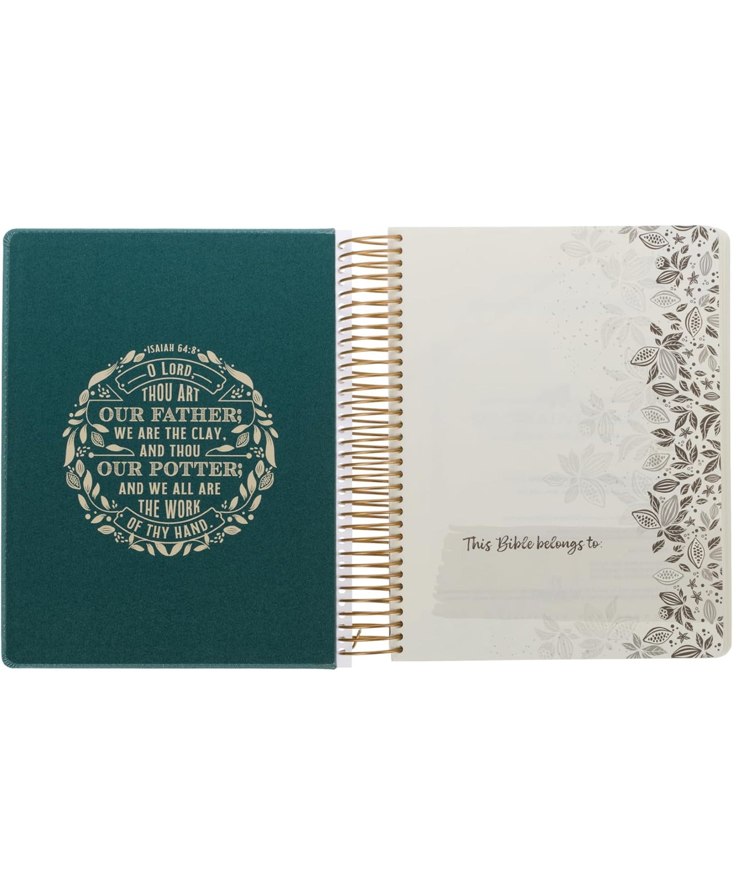 KJV Holy Bible, My Creative Bible - Illustrators Edition, King James Version, Journaling Space, Spiral Bound Hardcover Debossed Vegan Leather, Teal Blue