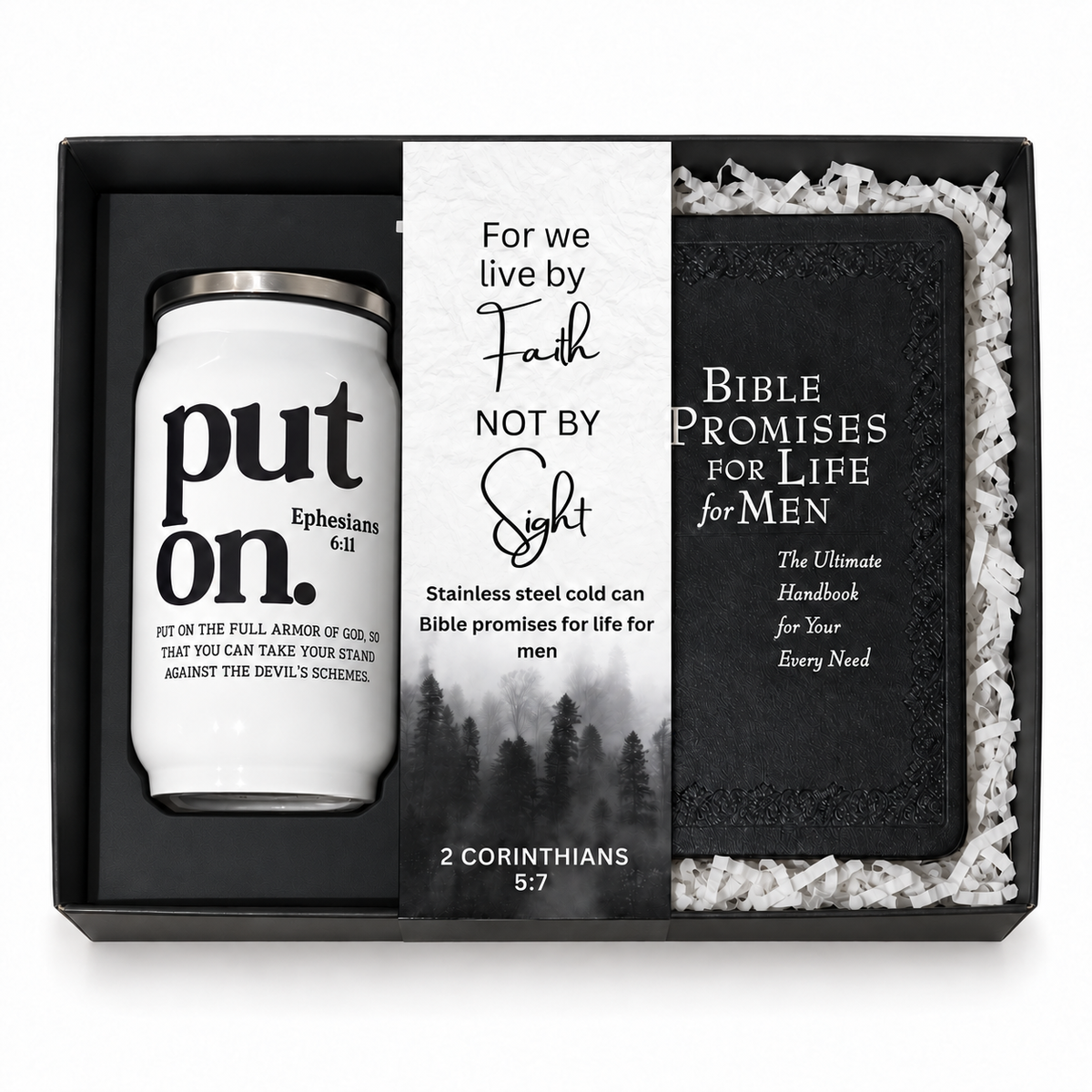 Bible promises for life men's gift set with stainless steel cup