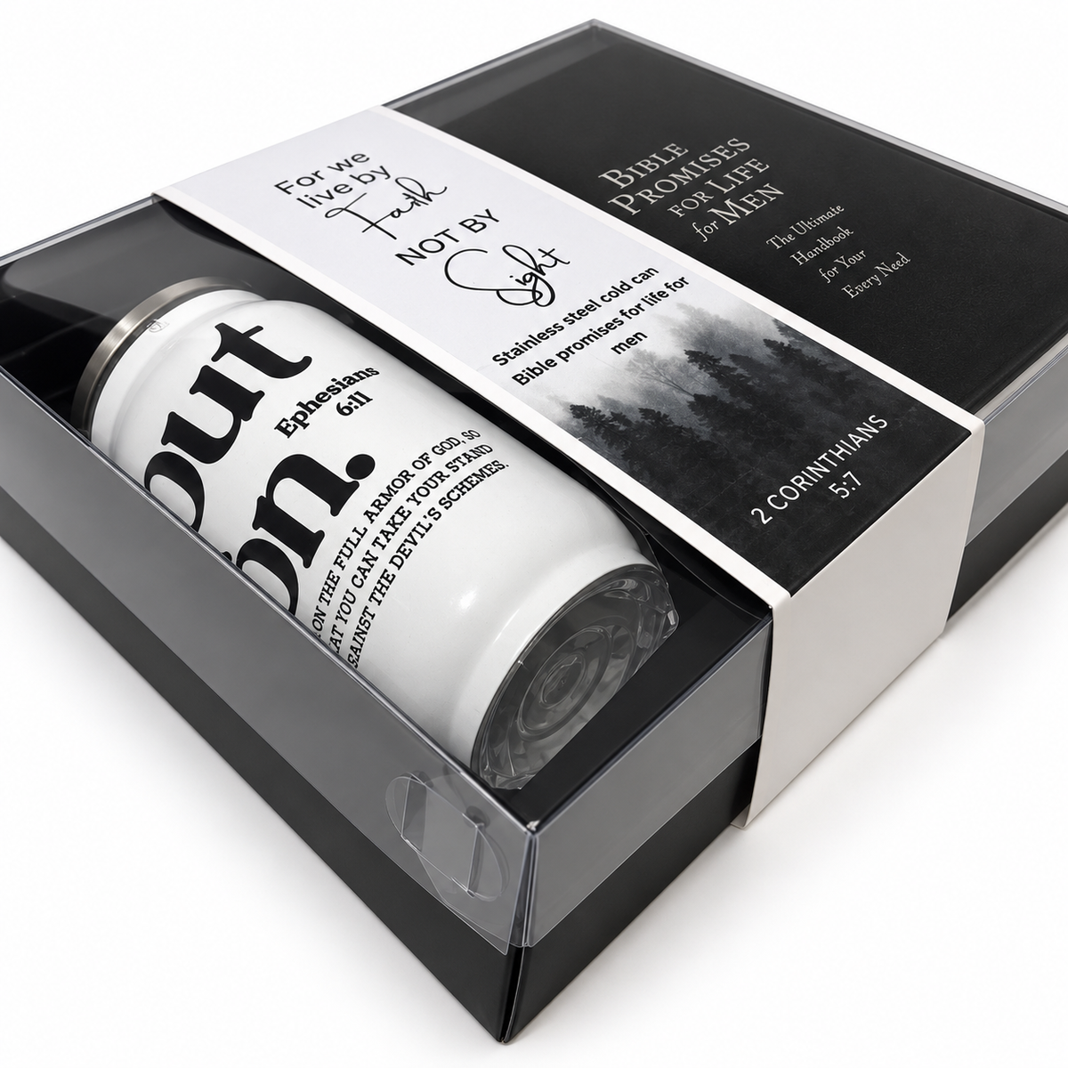 Bible promises for life men's gift set with stainless steel cup