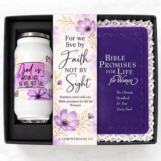 Bible promises for life women's gift set with stainless steel cup