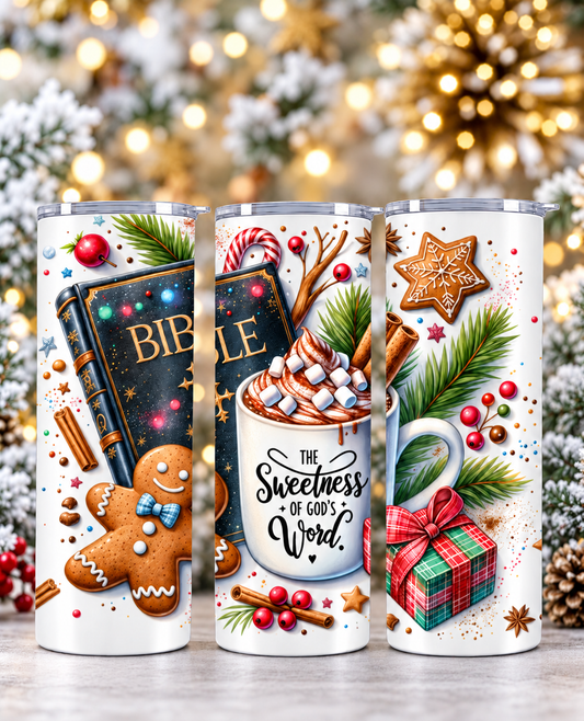 The sweetness of Gods word Faith Christmas tumbler