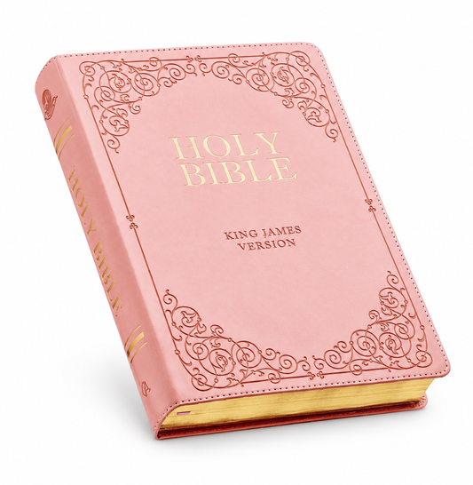 Pink Holy Bible with pink & gold Bible tabs