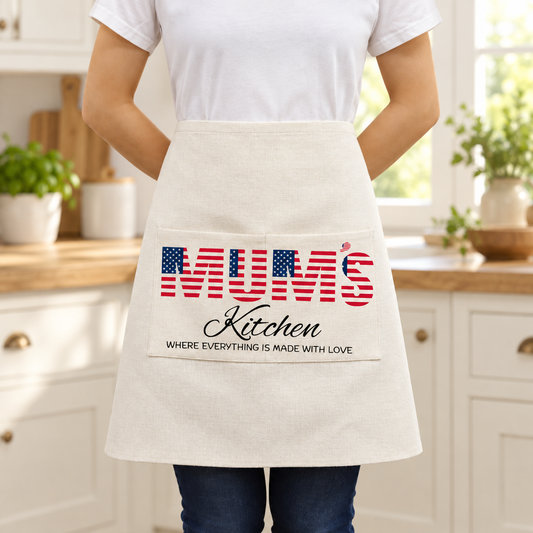 Mums Flag Print Apron(USA Flag)