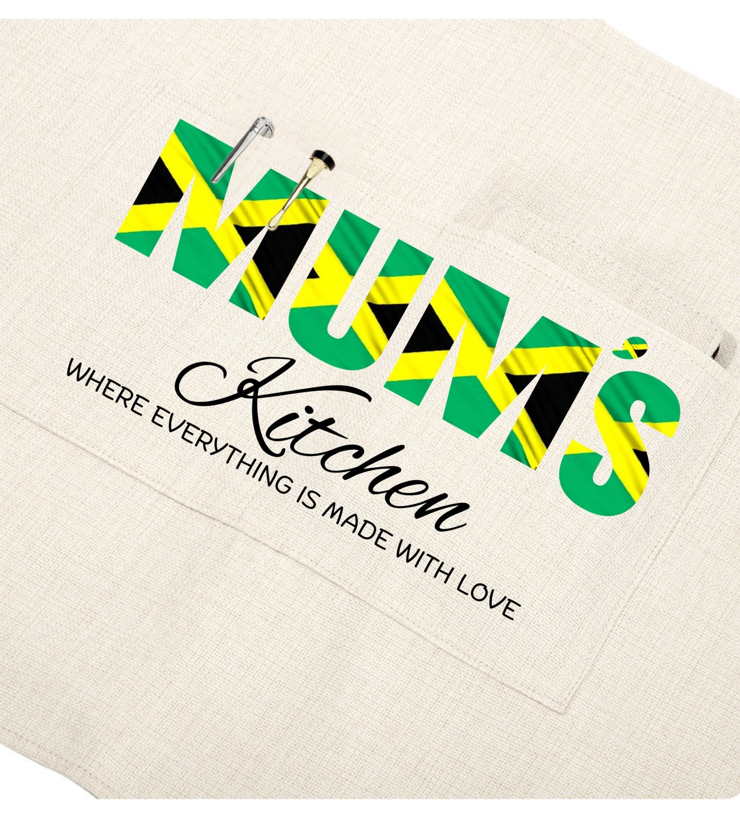 Mums Flag print Apron(Jamaican Flag)