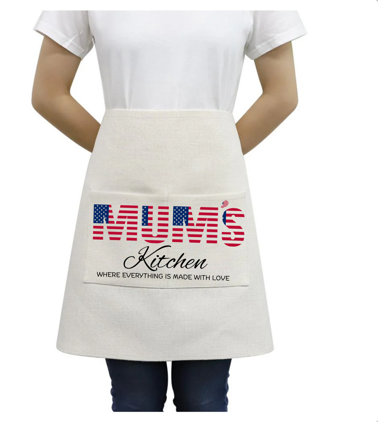 Mums Flag Print Apron(USA Flag)