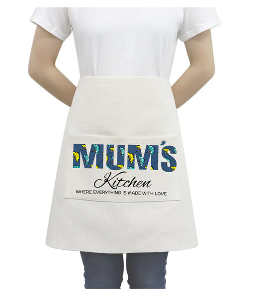 Mums Apron(Blue & Yellow African Print)