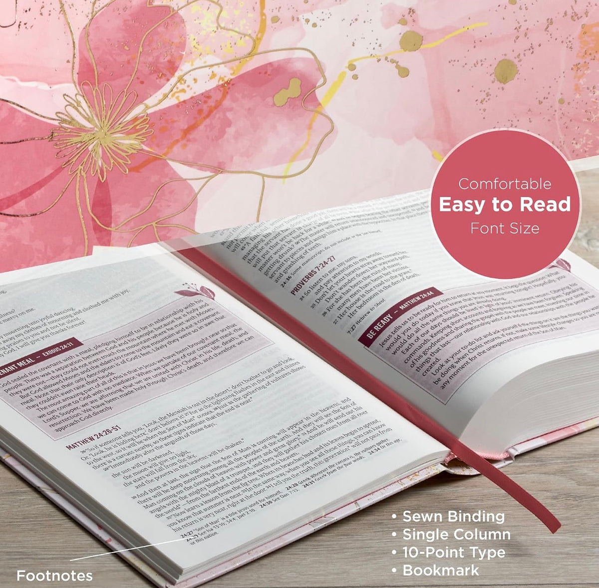 NLT Pink Everyday Devotional Bible